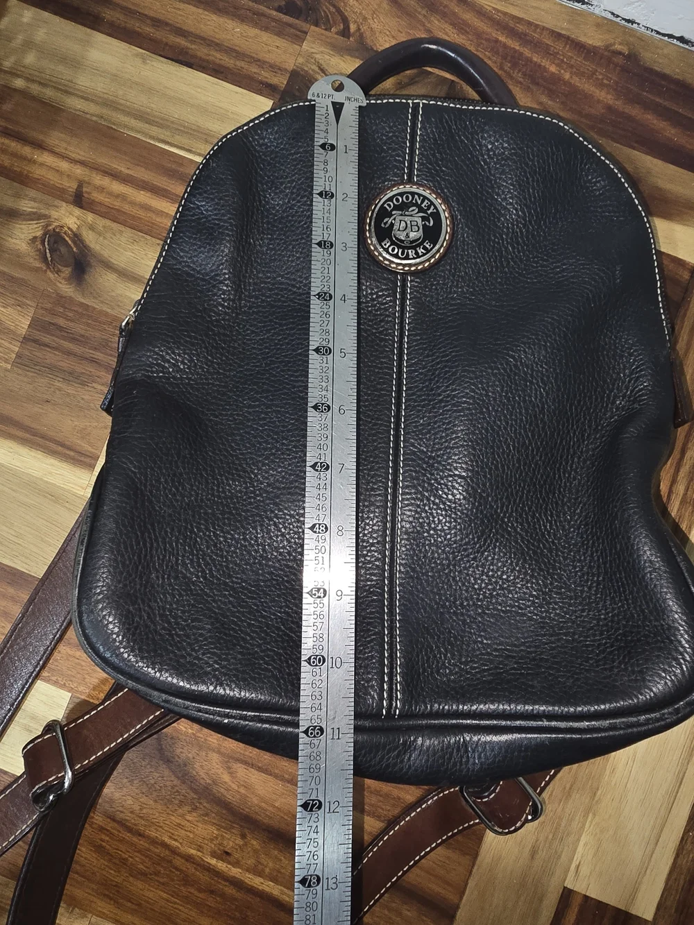 Dooney & Bourke Vintage Black Pebbled Leather Backpack
